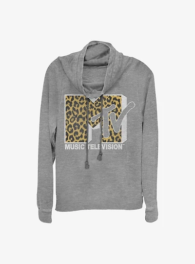 MTV Cheeta Logo Cowlneck Long-Sleeve Girls Top