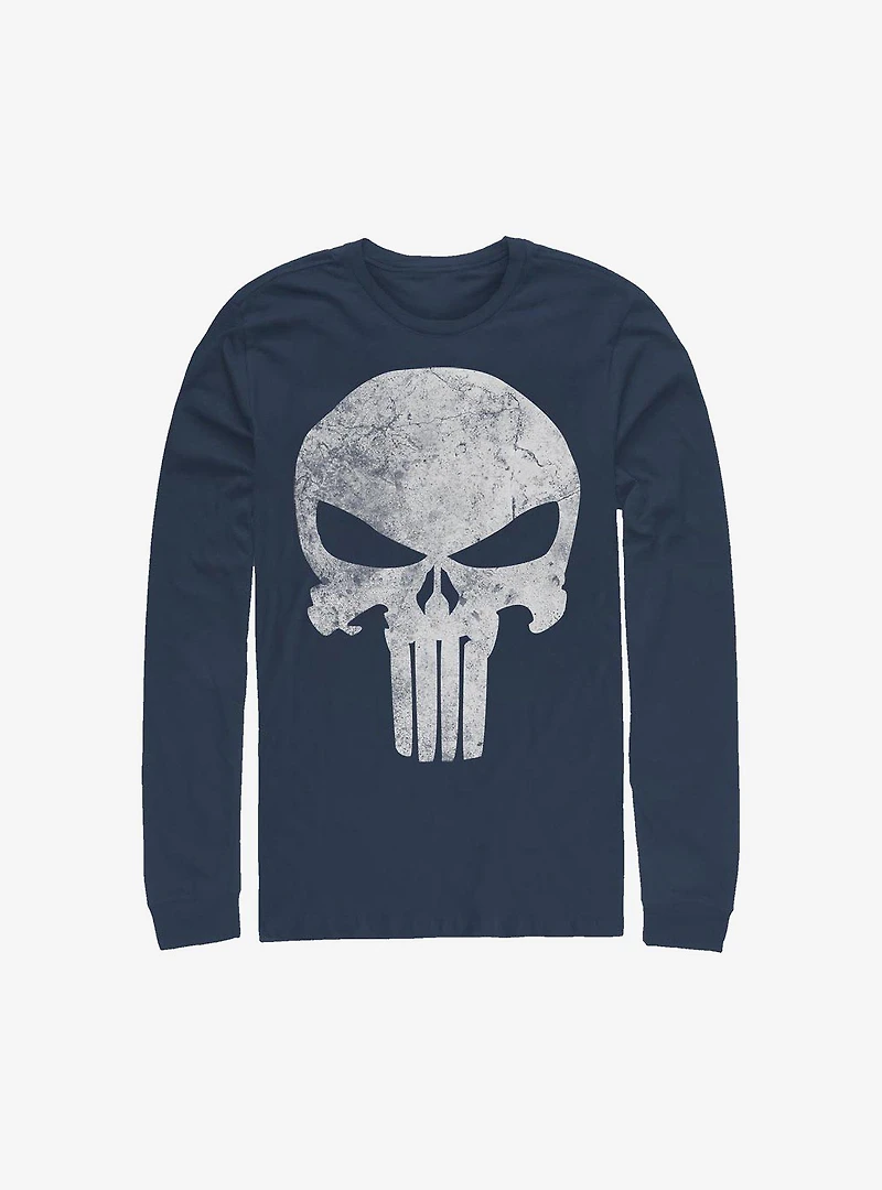 Marvel Punisher Distress Skull Long-Sleeve T-Shirt