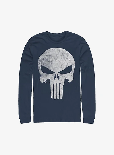 Marvel Punisher Distress Skull Long-Sleeve T-Shirt