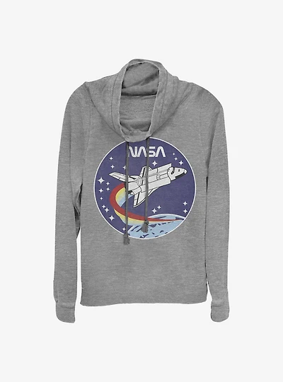 NASA Patch Cowlneck Long-Sleeve Girls Top