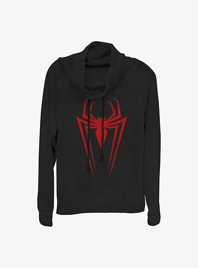 Marvel Spider-Man Long Spider Cowlneck Long-Sleeve Girls Top