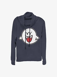 Nintendo Straight Up Boo Cowlneck Long-Sleeve Girls Top