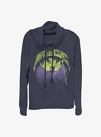 Disney Maleficent Maleficent Castle Flame Outline Cowlneck Long-Sleeve Girls Top