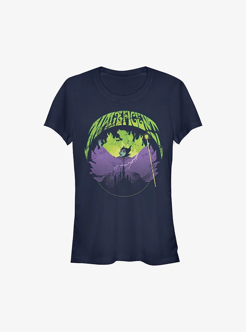 Disney Maleficent Castle Flame Outline Girls T-Shirt