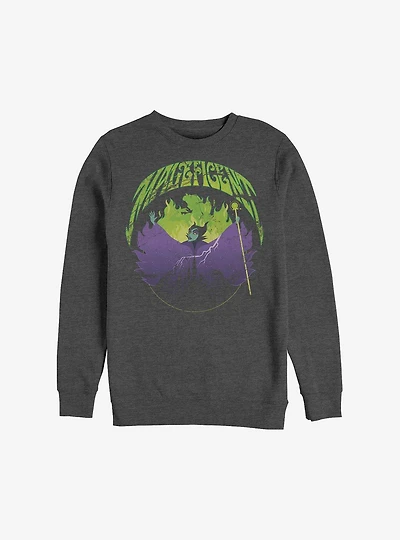Disney Maleficent Castle Flame Outline Crew Sweatshirt