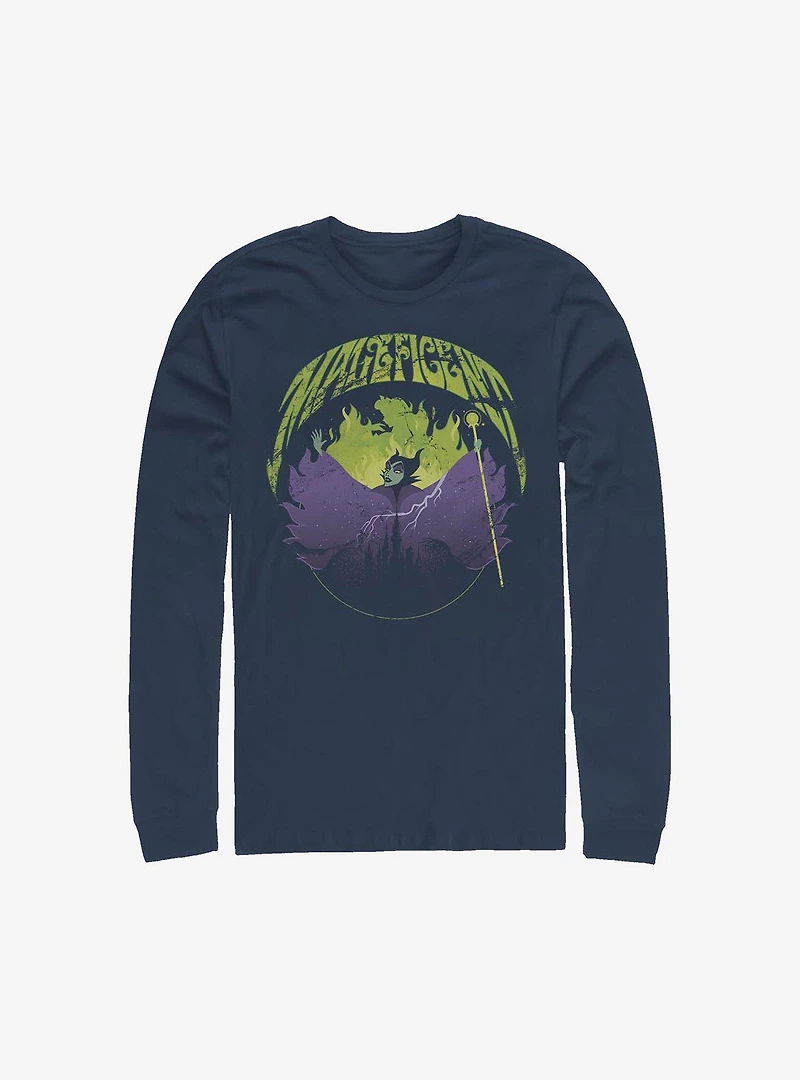 Disney Maleficent Castle Flame Outline Long-Sleeve T-Shirt