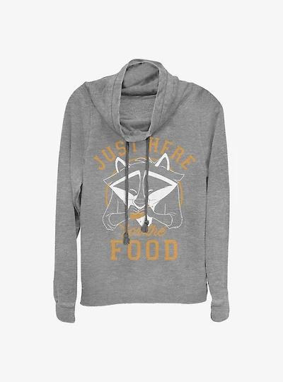 Disney Pocahontas Meeko Here For Food Cowlneck Long-Sleeve Girls Top