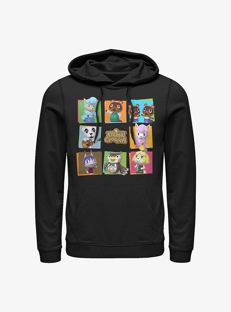 Nintendo Animal Crossing 8 Character Paste Up Hoodie
