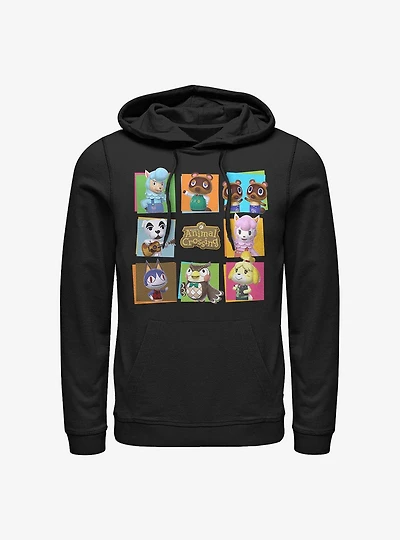 Nintendo Animal Crossing 8 Character Paste Up Hoodie