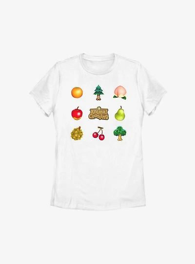 Animal Crossing Fruit And Trees Womens T-Shirt