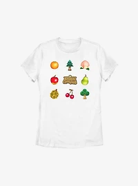 Animal Crossing Fruit And Trees Womens T-Shirt