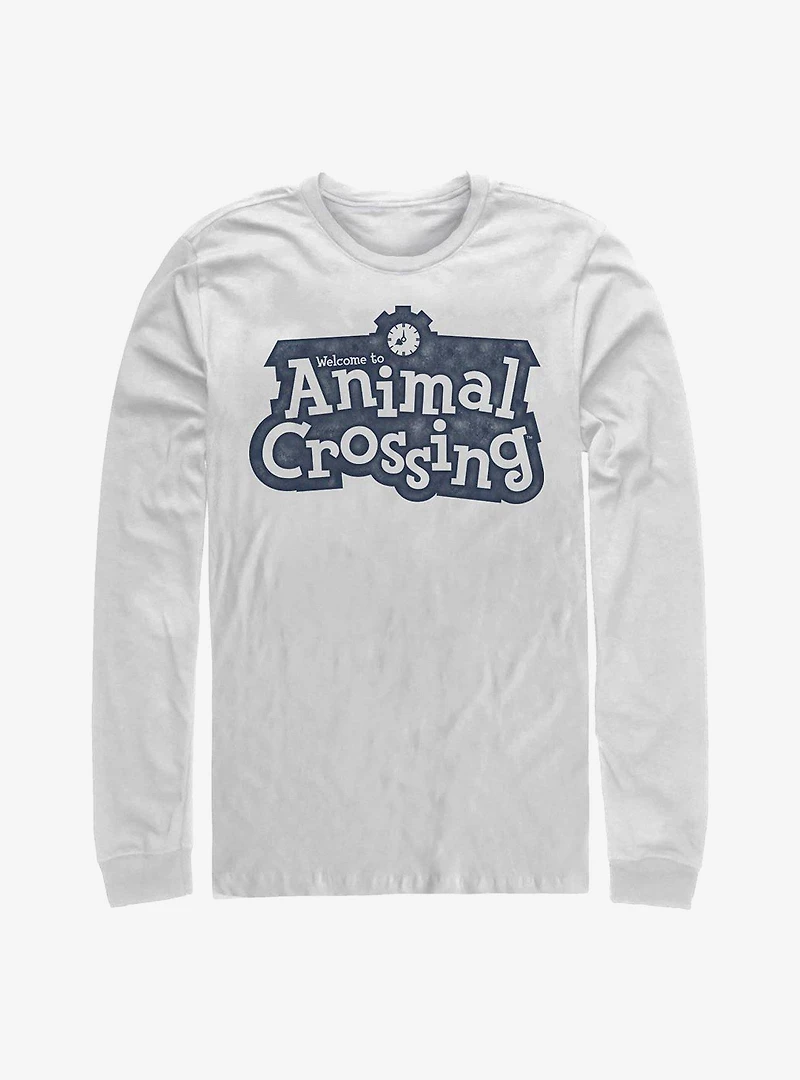 Animal Crossing Vintage Welcome Sign Long-Sleeve T-Shirt