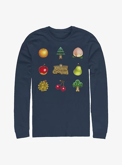 Animal Crossing Fruit And Trees Long-Sleeve T-Shirt