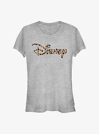 Disney Princess Logo Leopard Fill Girls T-Shirt