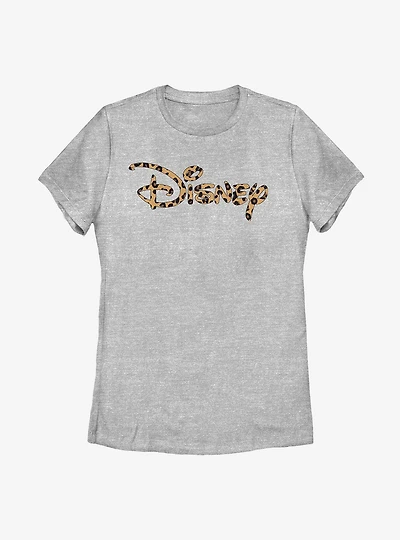 Disney Logo Leopard Fill Womens T-Shirt
