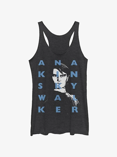 Star Wars The Clone Wars Anakin Text Girls Tank