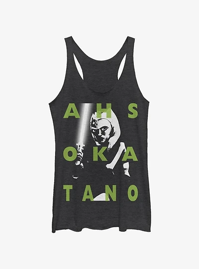 Star Wars The Clone Wars Ahsoka Text Girls Tank