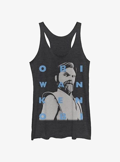 Star Wars The Clone Obi-Wan Text Girls Tank Top