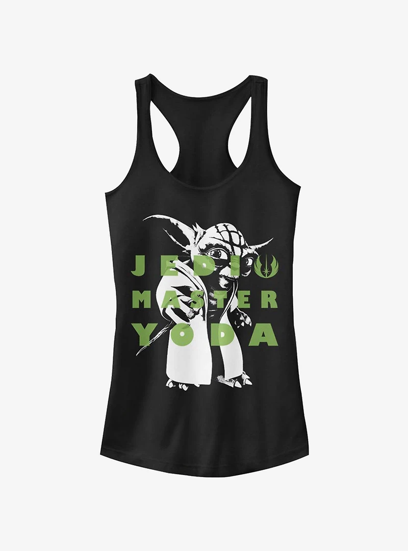Star Wars The Clone Yoda Text Girls Tank