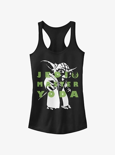 Star Wars The Clone Yoda Text Girls Tank