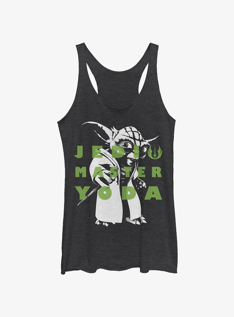 Star Wars The Clone Yoda Text Girls Tank