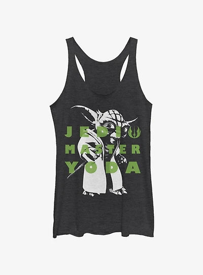 Star Wars The Clone Yoda Text Girls Tank