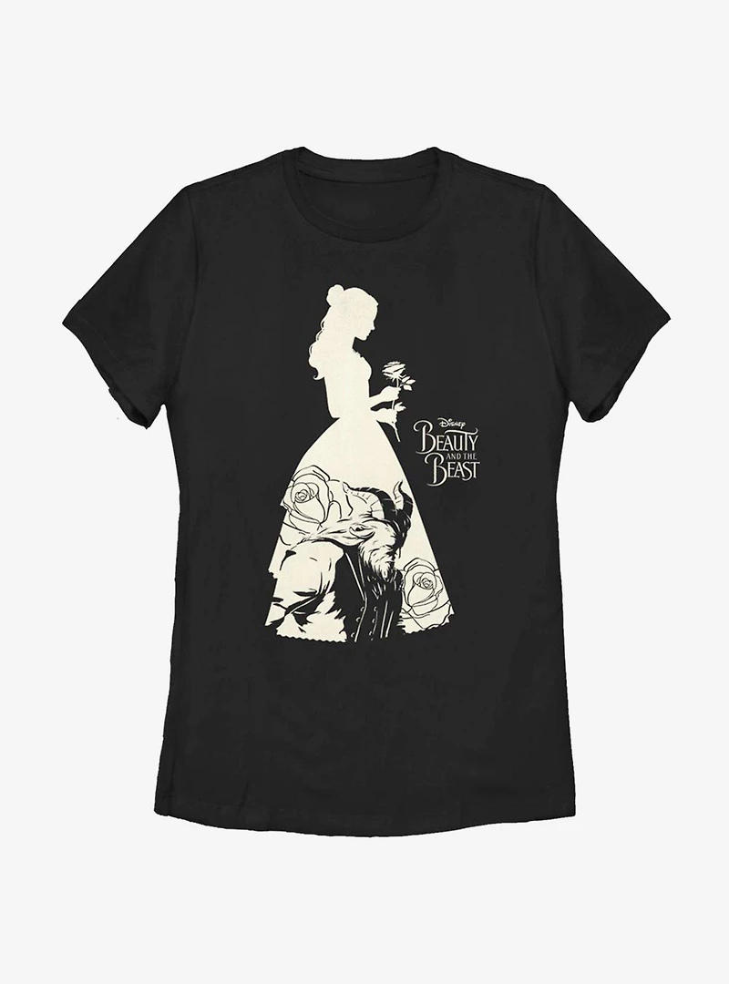 Disney Beauty And The Beast Belle Silhouette Womens T-Shirt