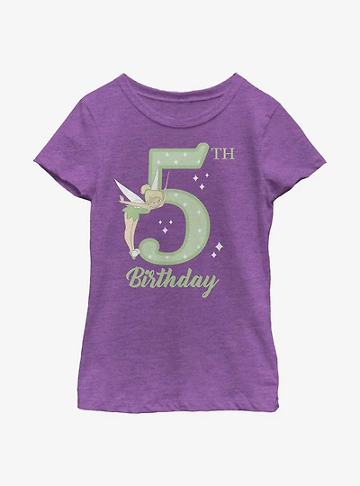 Disney Peter Pan Tinker Bell Fifth Birthday Youth Girls T-Shirt