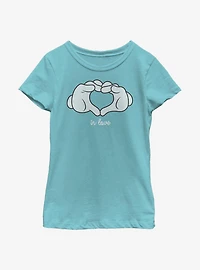 Disney Mickey Mouse Glove Heart Youth Girls T-Shirt
