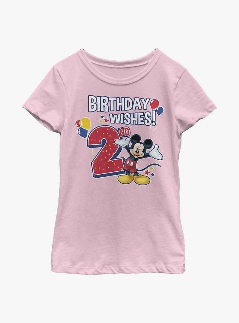 Disney Mickey Mouse Birthday 2 Youth Girls T-Shirt