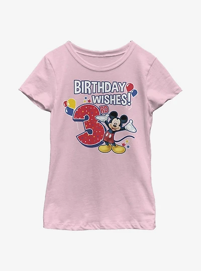 Disney Mickey Mouse Birthday 3 Youth Girls T-Shirt