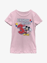 Disney Mickey Mouse Birthday 3 Youth Girls T-Shirt