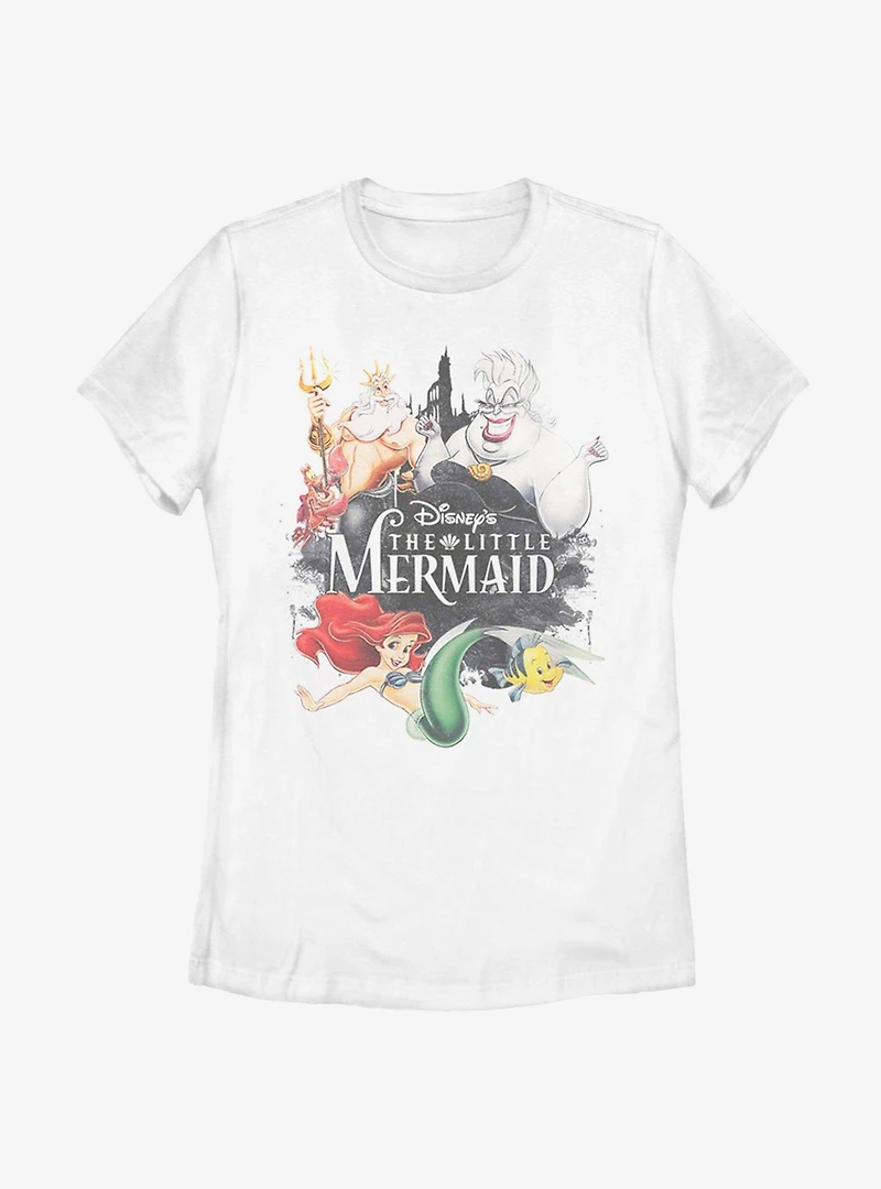 Disney The Little Mermaid Watercolor Womens T-Shirt