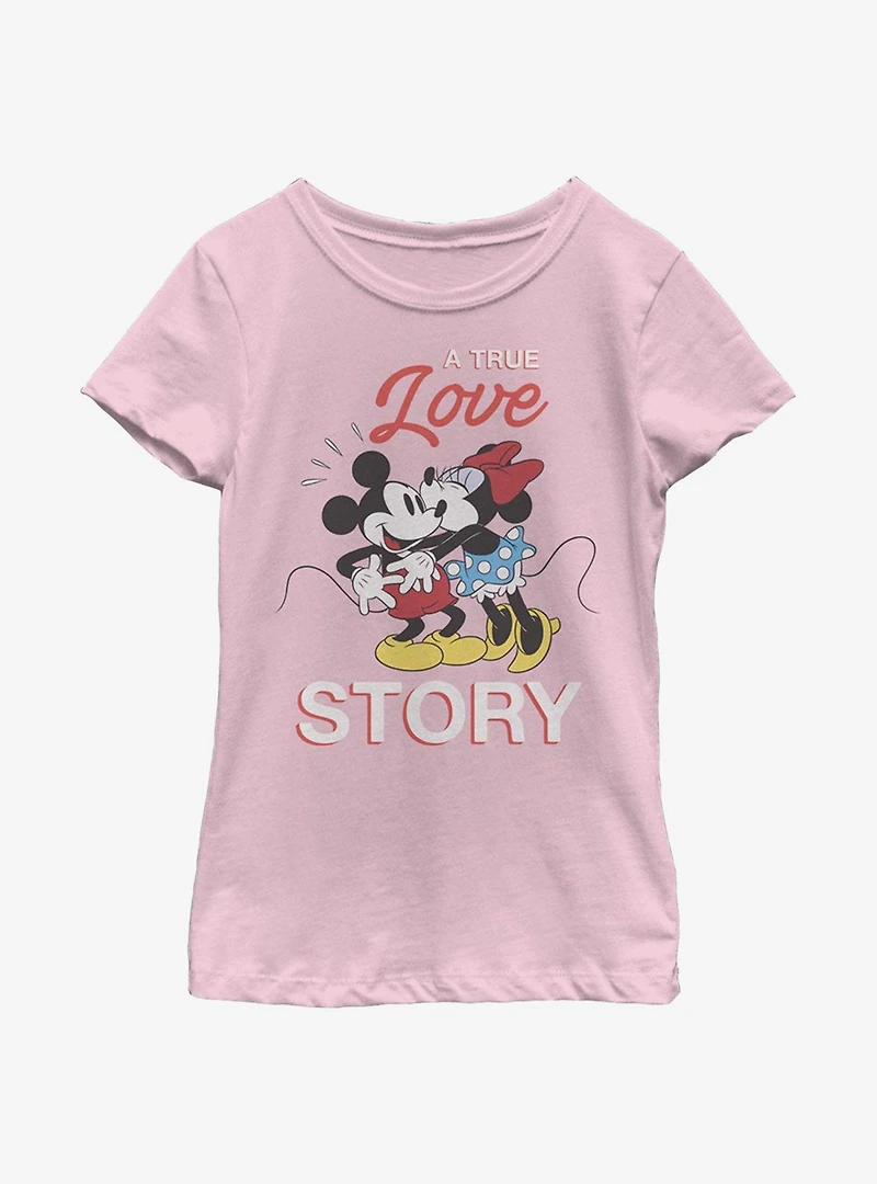 Disney Mickey Mouse True Love Story Youth Girls T-Shirt