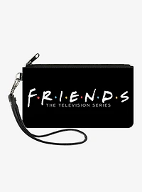 Friends The Television Series Logo Black And White Zip Clutch Wallet
