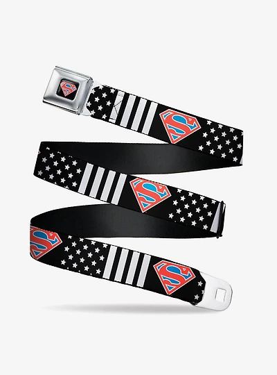 DC Comics Superman Shield Americana Stars Seatbelt Belt