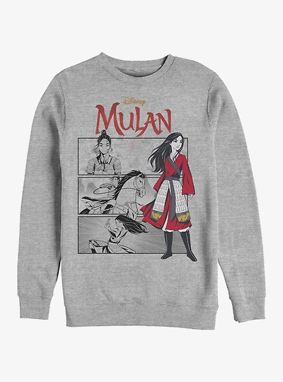 Disney Mulan Comic Panels Crew Sweatshirt
