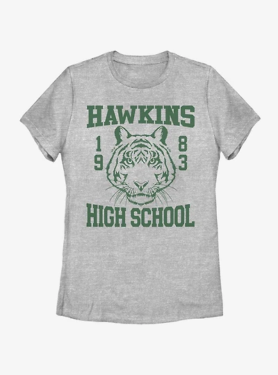 Stranger Things Hawkins High Tiger 1983 Womens T-Shirt