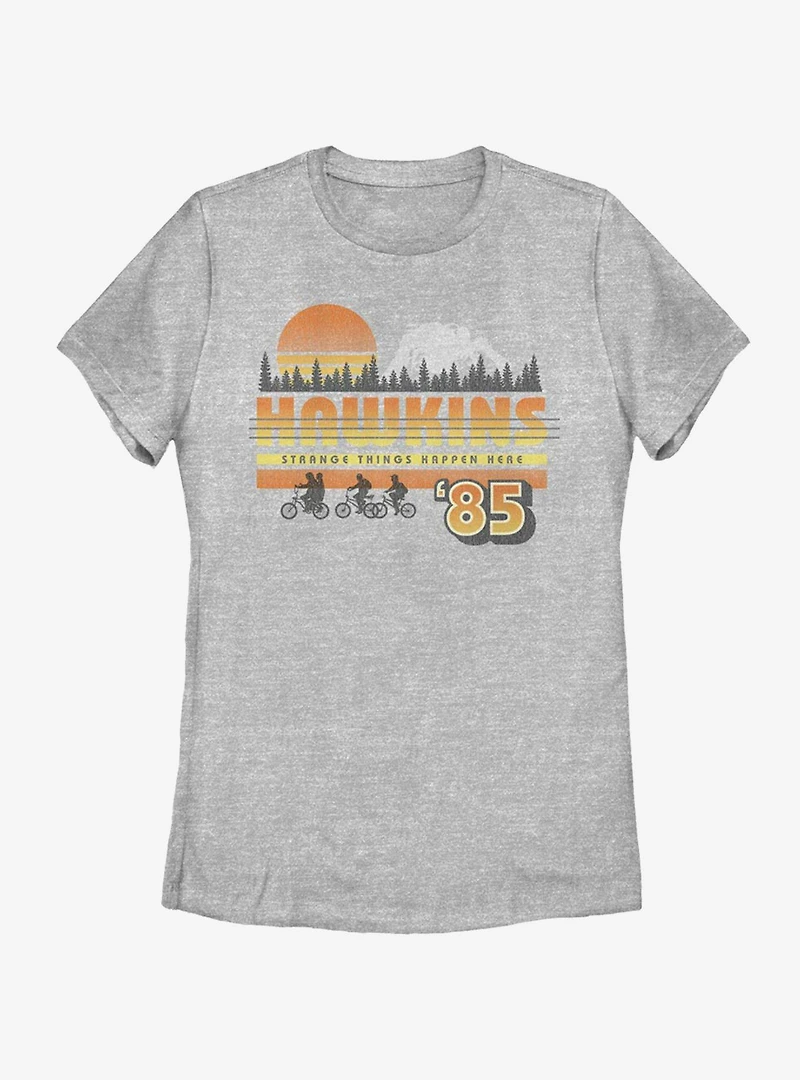 Stranger Things Hawkins Vintage Sunsnet Womens T-Shirt