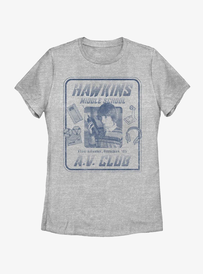 Stranger Things Mike Hawkins AV President Womens T-Shirt