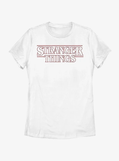 Stranger Things Red Outline Logo Womens T-Shirt