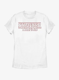 Stranger Things Red Outline Logo Womens T-Shirt