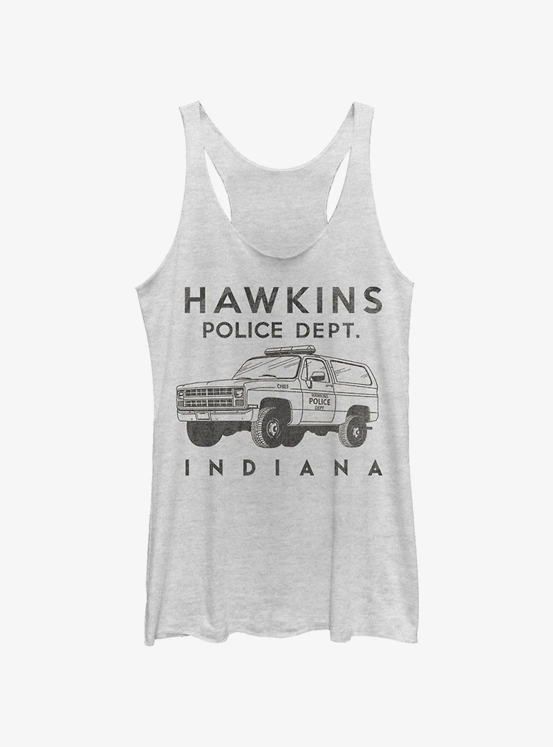 Stranger Things Hawkins Police Auto Womens Tank Top