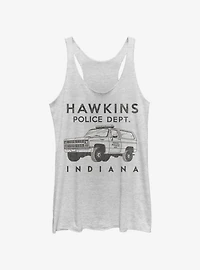 Stranger Things Hawkins Police Auto Womens Tank Top