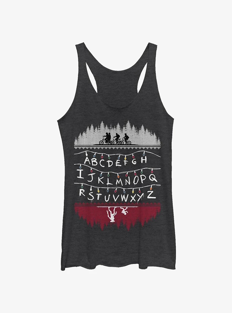 Stranger Things Alphabet Lights Girls Tank Top