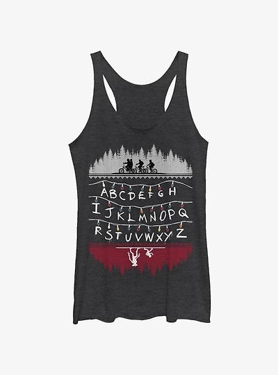 Stranger Things Alphabet Lights Girls Tank Top