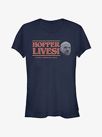 Stranger Things Hopper Lives Head Girls T-Shirt