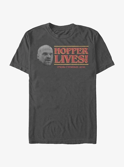Stranger Things Hopper Lives Head T-Shirt