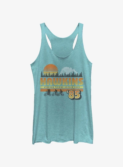 Stranger Things Hawkins Vintage Sunset Girls Tank Top