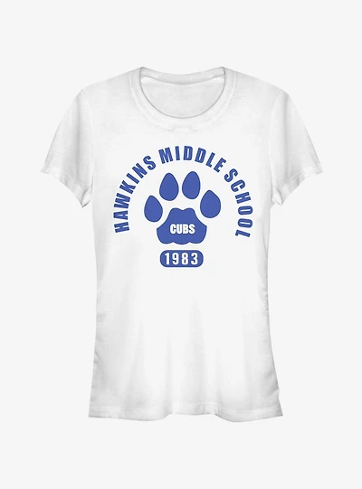 Stranger Things Hawkins Cubs Paw Emblem Girls T-Shirt